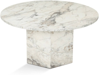 Dmora Wohnzimmertisch Ridoc, Niedriger Wohnzimmertisch, Kaffeeregal, Couchtisch für Sofa, 80x80 h40 cm, Marmor