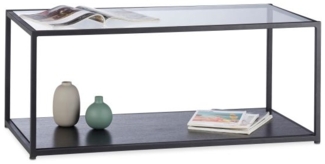 Couchtisch Glas mit schwarzer Ablage