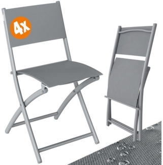 Casaria Gartenstuhl, Klappbar 130kg Belastbarkeit Metall Wetterfest 46 x 52 x 80 Garten Balkon