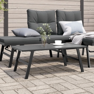vidaXL Garten-Couchtisch Schwarz 90x45x35 cm Pulverbeschichteter Stahl 4008106