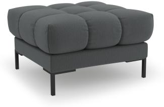 Micadoni Pouf Hocker Mamaia | Bezug Dark Grey | Beinfarbe Black Metal