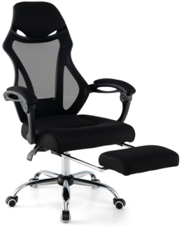 Ergonomischer Mesh-Bürostuhl mit Fußstütze & Höhenverstellbarer Neigbarer Rückenlehne Chefsessel