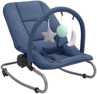 vidaXL Babywippe, Stahl, 77 x 46 x 58 cm, Marineblau