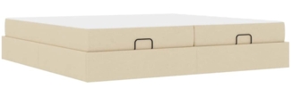 vidaXL Bettgestell mit Speicher Creme 200 x 200 cm Stoff 3399520