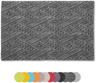 2er Set Tischset Platzset Tischmatte Platzdeckchen ca. 30x45 cm Auswahl: geflochten - grau