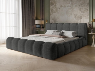 Compleo Polsterbett Schlafzimmerbett, luxuriöses Bett, Designermöbel, Stoff Boucle