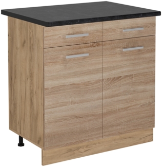 Vicco Küchenunterschrank Sonoma 80 cm , AP Anthrazit, R-Line
