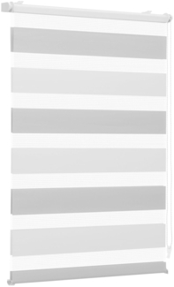 Sekey Doppelrollo Klemmfix ohne Bohren für Fenster, Zweifarbig Doppelrollo 70 cm breit, Duo Rollo Jalousie Sonnenschutz, 70x210cm, Weiß & Hellgrau