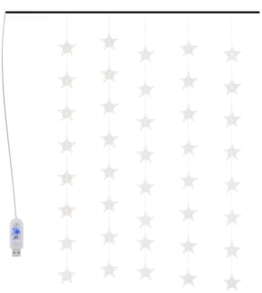 vidaXL LED Sternenvorhang Lichterkette 200 LED Blau 8 Funktionen 328804