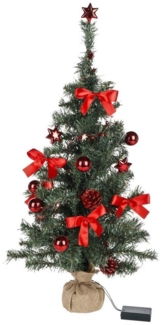 20 LED Weihnachtsbaum Tannenbaum Christbaum Baum geschmückt rot 75 cm