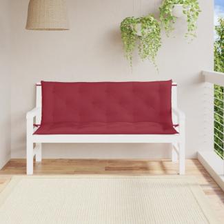 vidaXL Gartenbank-Auflagen 2 Stk. Weinrot 150x50x7 cm Oxford-Gewebe 361706