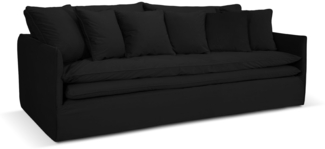 Micadoni Sofa Boho 4-Sitzer Samtstoff Schwarz