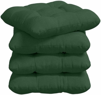 vidaXL Sitzkissen 4 pcs Dunkelgrün 45 x 45 cm Cordstoff 42015143