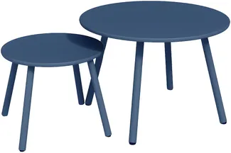 Vente-unique - MIRMANDE Gartensitzgruppe Metall Blau - B 60 cm x H 34 cm x L 60 cm