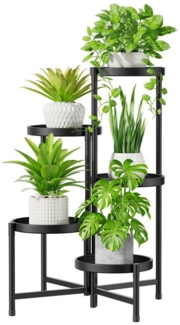 BTTO Blumenständer Metall Blumentreppe,Schwarz Pflanzenständer,5-stöckig Pflanzenregal (1 St), klappbare Ecke,Innen-Außen,für Garten,Wohnzimmer,Terrasse,Balkon