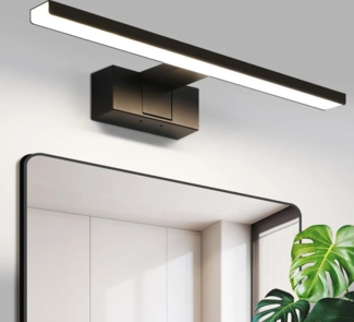 Nettlife LED Spiegelleuchte 30/40/60CM Schwarz Sipegellampe 4000K, LED fest integriert, Neutralweiß, Keller Küche Badschrank