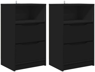vidaXL Nachttische 2 pcs Schwarz 40 x 30 x 467 cm Holzwerkstoff 888910