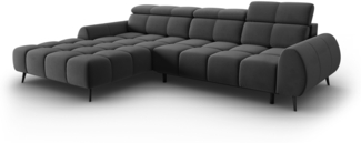Micadoni Ecksofa Alyse 5-Sitzer Samt Grau Links