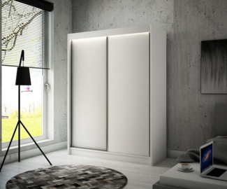 ALTDECOR Schiebetürenschrank BEROG (Kleiderschrank Garderobenschrank mit viel Stauraum Moderner Schrank) Vielseitiger Schwebetürenschrank LED Beleuchtung Schlafzimmer