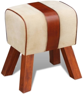 vidaXL Bücherhocker Braun Leder 243439