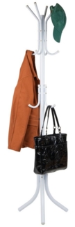 RWEUOQ Garderobenständer Standing Clothes Rack mit 12 Haken Hall Tree Clothes Rack, (Kann Mäntel, Hüte, Kleider,Handtaschen, Regenschirme aufbewahren), Home Entertainment Tree Clothes Storage Rack mit 2 Kleiderbügeln