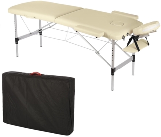 Massageliege Massagetisch Massagebank 2 Zonen klappbar Mobil Kosmetikliege Alu