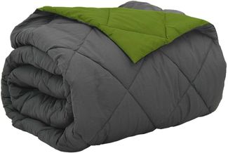 vidaXL Ganzjahresbettdecke Grün und Anthrazit 240 x 260 cm Mikrofaser 42025571