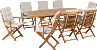 Gartenmöbel Set 8-Sitzer MAUI PREMIUM Akazienholz Taupe