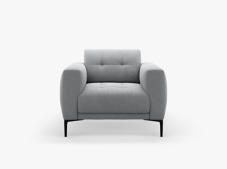 Micadoni Sessel Bemy 1-Sitzer Samt Grau