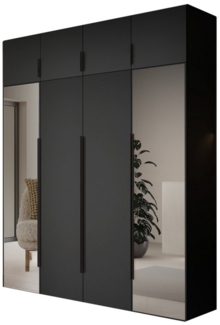 Compleo Drehtürenschrank Kleiderschrank mit Aufsatz, Hochschrank, Spiegelschrank STELLS