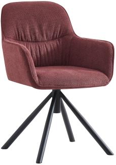 B&D home Esszimmerstuhl LATONA | Drehstuhl Polsterstuhl Armlehnenstuhl für Esszimmer, Küche, Büro | industrial modern Design | Webstoff Merlot