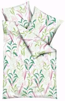 Kaeppel Bettwäsche 135x200cm Fresh Leaves Kiwi, Seersucker, 2 teilig, Blätter Blatt Pastellfarben