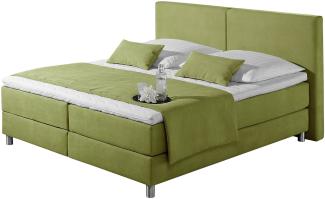 Maintal Boxspringbett Metropol, 100 x 200 cm, Strukturstoff, 7-Zonen-Tonnentaschenfederkern Matratze h2, lemon