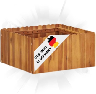 DELUKE® Hochbeet aus Holz JONA 50x50x25cm, Akazienholz Hochbeet für Garten Hochbeet Holz Gartenbeet hoch Kräuterbeet xxl Blumenbeet Gemüsebeet groß Garten