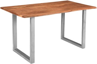 Hochwertiger Esszimmertisch Akazie Natur 100x70 cm silber INSA 525523