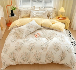ibettertec Bettwäsche Bettbezug Set 135x200/200x200 cm mit Kissenbezug 80X80 cm, Superweiches Bettwäsche-Set, Knitterfrei, Atmungsaktiv dick, weich