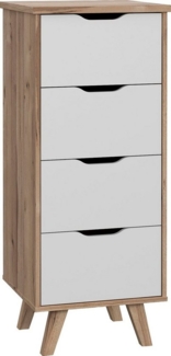 FORTE Vankka Kommode, Holzwerkstoff, Braun/Weiß, 45 x 108,7 x 42 cm