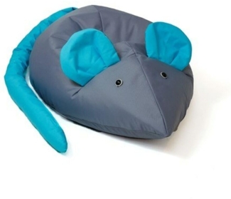GO GIFT Sitzsack, Blau, Grau, Oxford-Maus