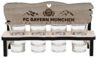 FC Bayern München Gläser-Set FC Bayern München I Schnapsbank-4er I Schnapsgläser I Stamperl, Glas