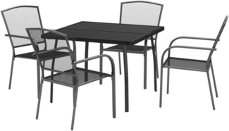 vidaXL Garten Essgruppe 5-TLG. Tisch 4 Stühle Anthrazit Stahl