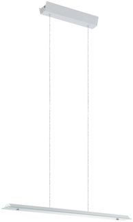 LED Hängelampe, Glas satiniert, Stahl, weiß, L 67cm