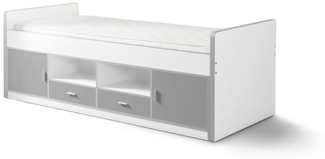 Kojenbett Kalinda 207x98x79 Holzwerkstoff Weiß/Silbergrau
