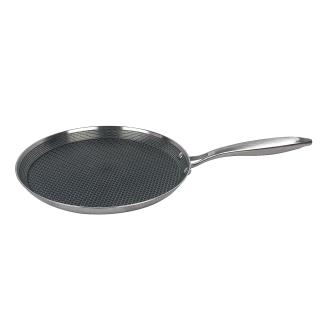 Ø24 cm Pfannkuchen Pfanne aus Edelstahl Induktion Bratpfanne Blinis Crêpes Crêpepfanne Omeletts Wabenstruktur