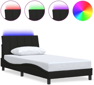 vidaXL Bettgestell ohne Matratze "Hanko" Schwarz 100x200 cm Stoff 3310442