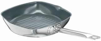 Schulte-Ufer Green Life Grillpfanne, Pfanne, Bratpfanne, Grill, Induktion, Edelstahl 18/10, 24x24 cm, 6875-24 i