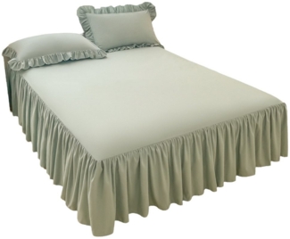 Kaket Bettwäsche Bettrock mit Rüschen, elastisches Bettlaken mit Plattform, 1 teilig, Bettumrandung mit elastischem Band für Betten