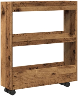vidaXL Aufbewahrungswagen Schmal 3 Etagen Altholz-Optik Holzwerkstoff 855248