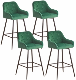 JYMTOM Barhocker Barstuhl mit Armlehne Gepolsterter Tresenhocker Bistrohocker (4 St), Outdoor Diamant Design Hocker, Grün