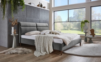 ATLANTIC home collection Polsterbett Madita, 180x200 cm, mit organischer Kopfteilform, luxuriös gepolstertes Kopfteil, Bezugstoff mit Melange-Effekt