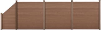 WPC Gartenzaun mit Schrägelement 183x625 cm braun [neu. holz]